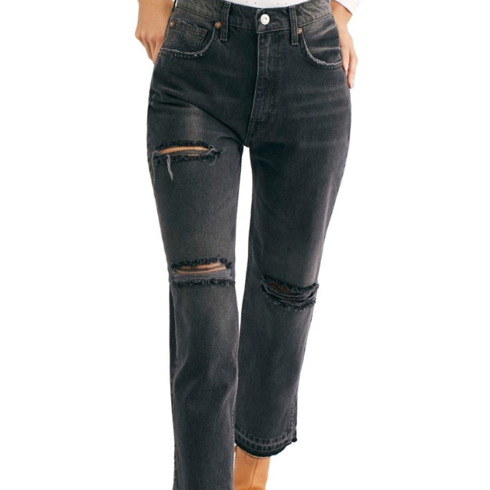Free People Lita Crop Black Jeans